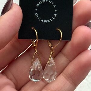 Gold Crystal Drop Earrings